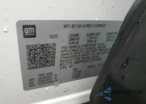 2025 Chevrolet Trax 1Lt from USA, damaged, VIN KL77LHEP0SC228461